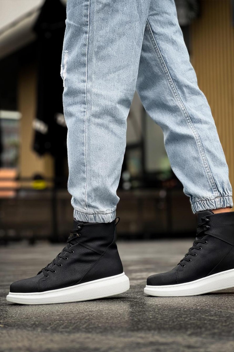 Men’s Boots - Black White - Sandor