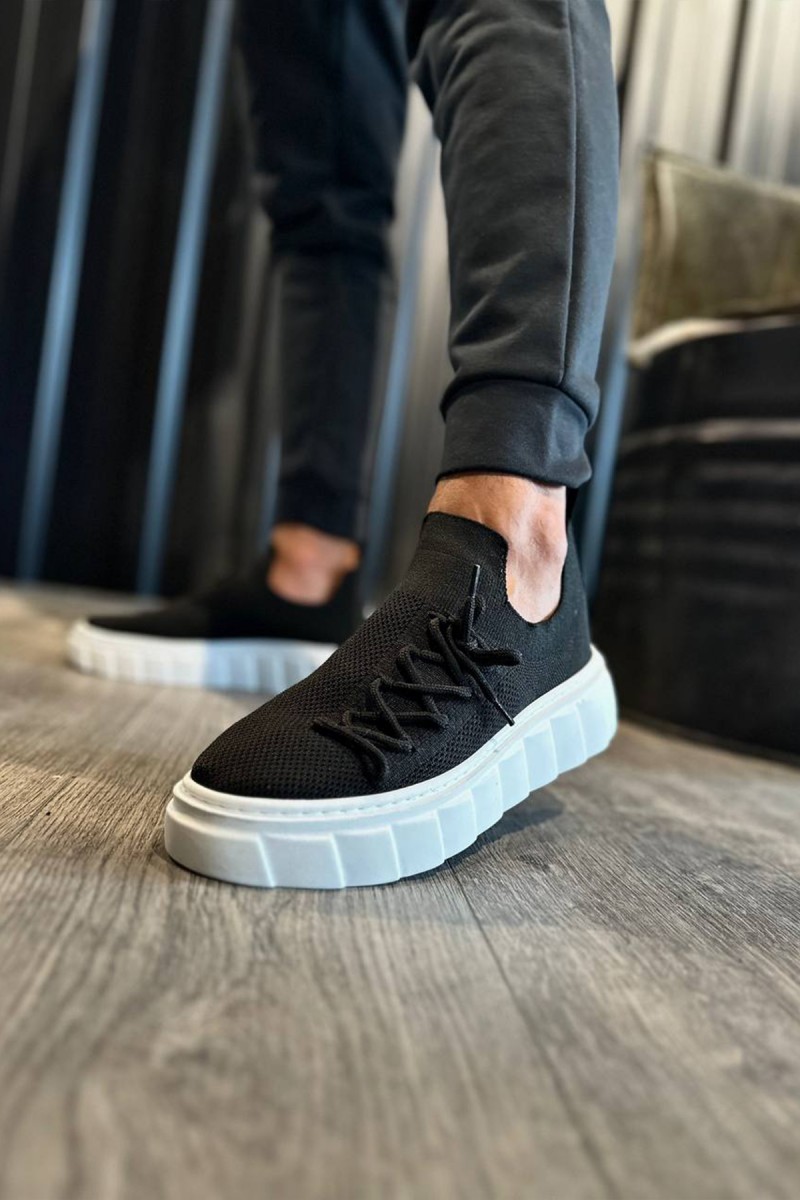 Mens Sneakers - Black White - 1025