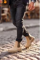 Men’s Boots - Beige Suede - 113