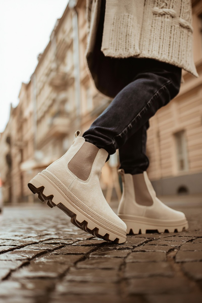 Men’s Boots - Beige Suede - 113