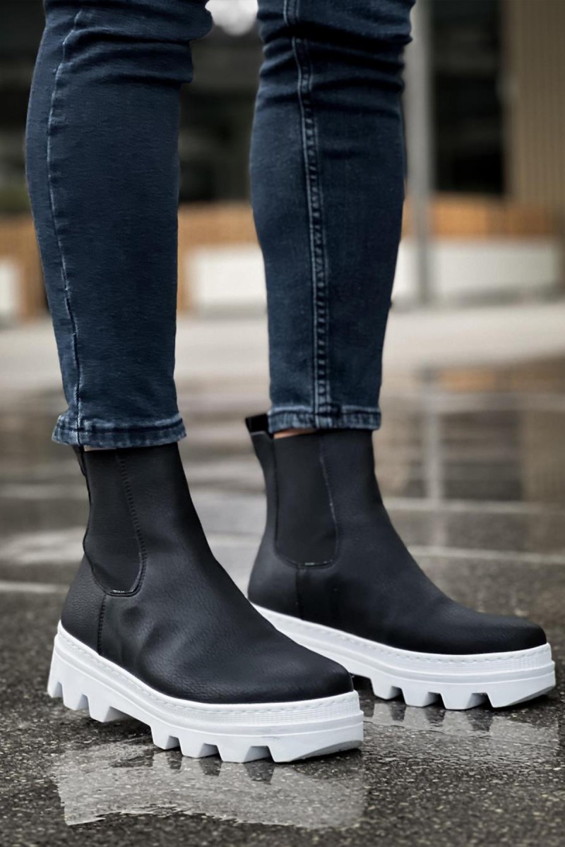Men’s Boots - Black White - 113