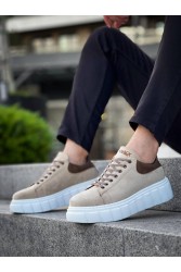 Mens Sneakers - Beige Suede - 144