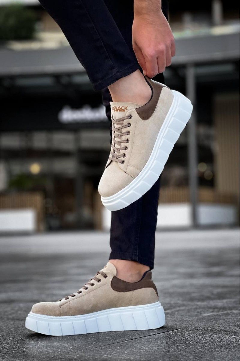 Mens Sneakers - Beige Suede - 144