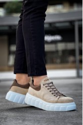 Mens Sneakers - Beige Suede - 144