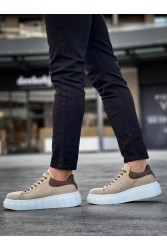 Mens Sneakers - Beige Suede - 144