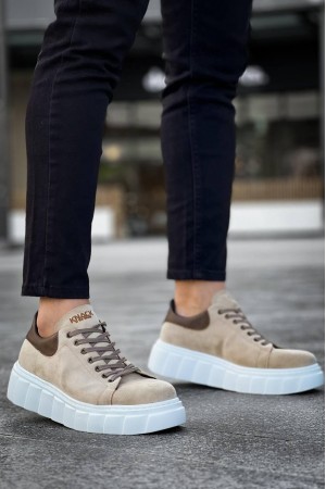 Mens Sneakers - Beige Suede - 144