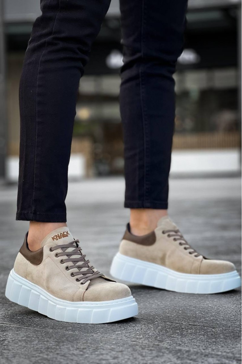 Mens Sneakers - Beige Suede - 144