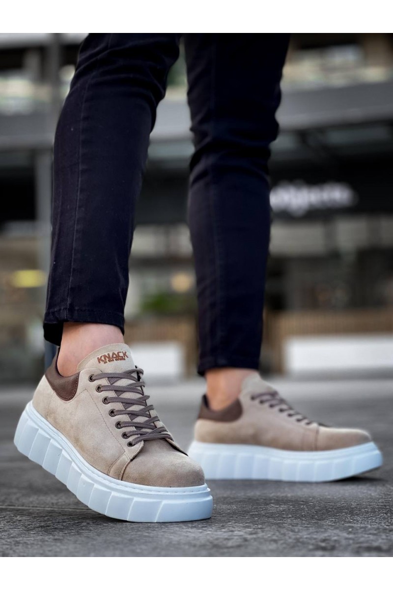 Mens Sneakers - Beige Suede - 144