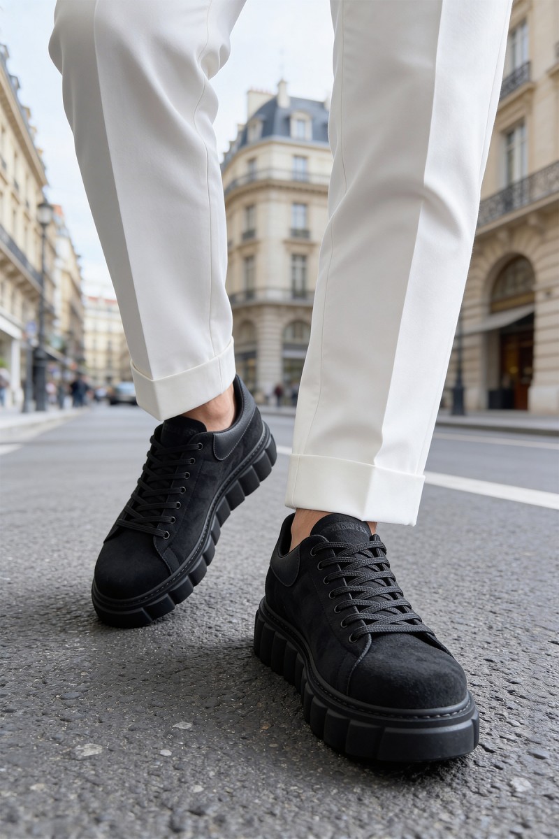 Mens Sneakers - Black Suede - 144