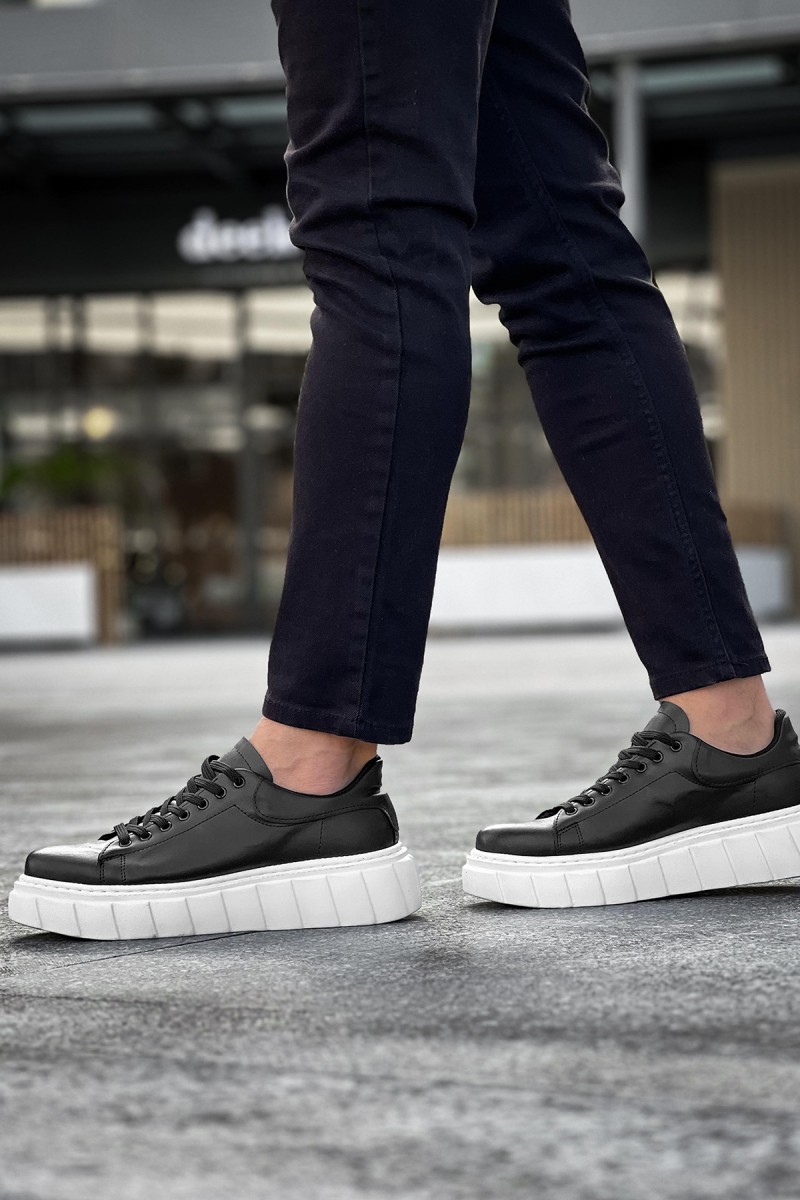 Mens Sneakers - Black White - 144