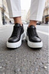Mens Sneakers - Black White - 144