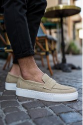 Mens Loafer - Beige Suede - 400