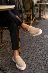 Mens Loafer - Beige Suede - 400