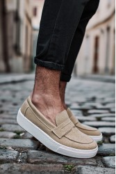Mens Loafer - Beige Suede - 400