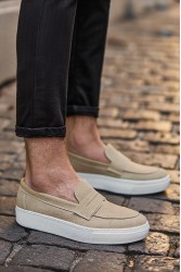 Mens Loafer - Beige Suede - 400