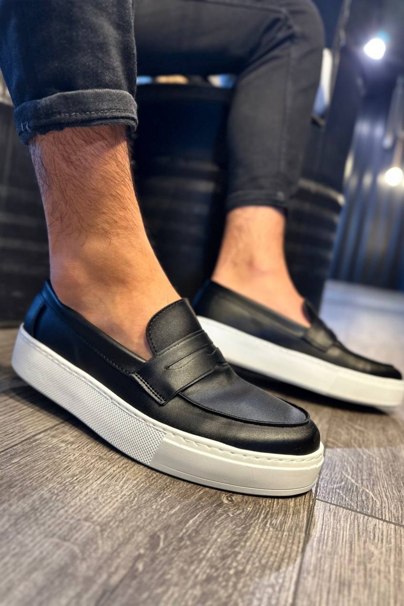 Mens Loafer - Black White - 400