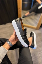 Mens Loafer - Black White - 400