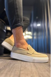 Mens Loafer - Beige Suede - 400