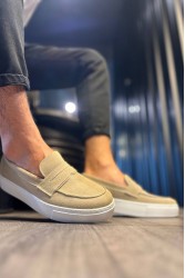 Mens Loafer - Beige Suede - 400