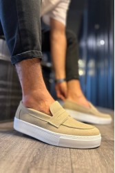 Mens Loafer - Beige Suede - 400