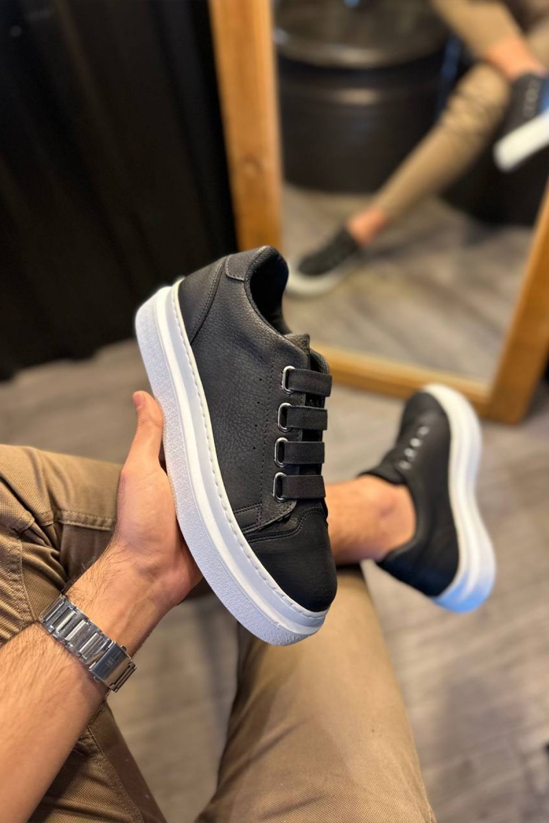 Mens Casual Shoes - Black White - 521