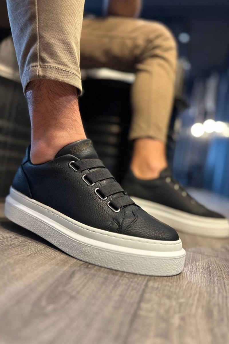 Mens Casual Shoes - Black White - 521