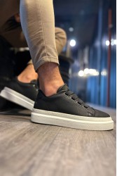 Mens Casual Shoes - Black White - 521