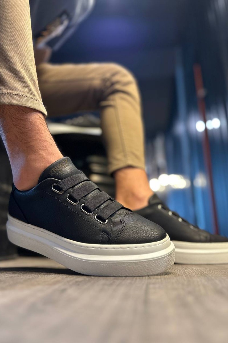 Mens Casual Shoes - Black White - 521