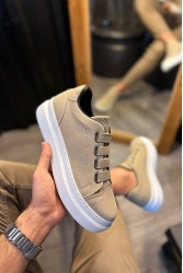 Mens Casual Shoes - Beige Suede - 521