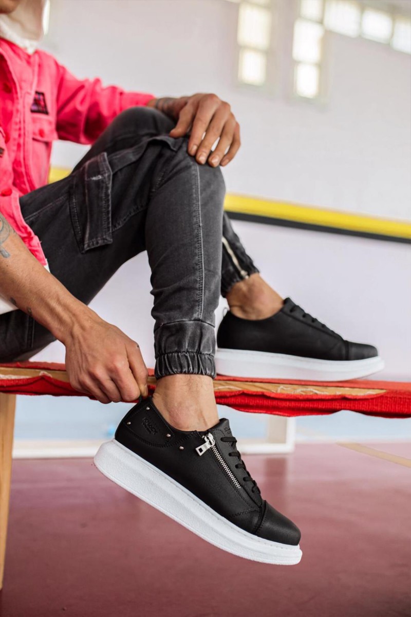 Mens Sneakers - Black White - 555