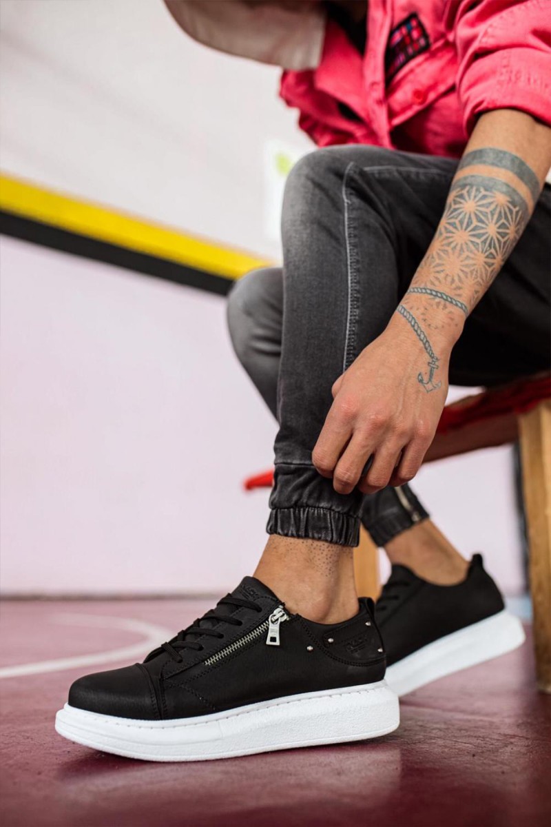 Mens Sneakers - Black White - 555