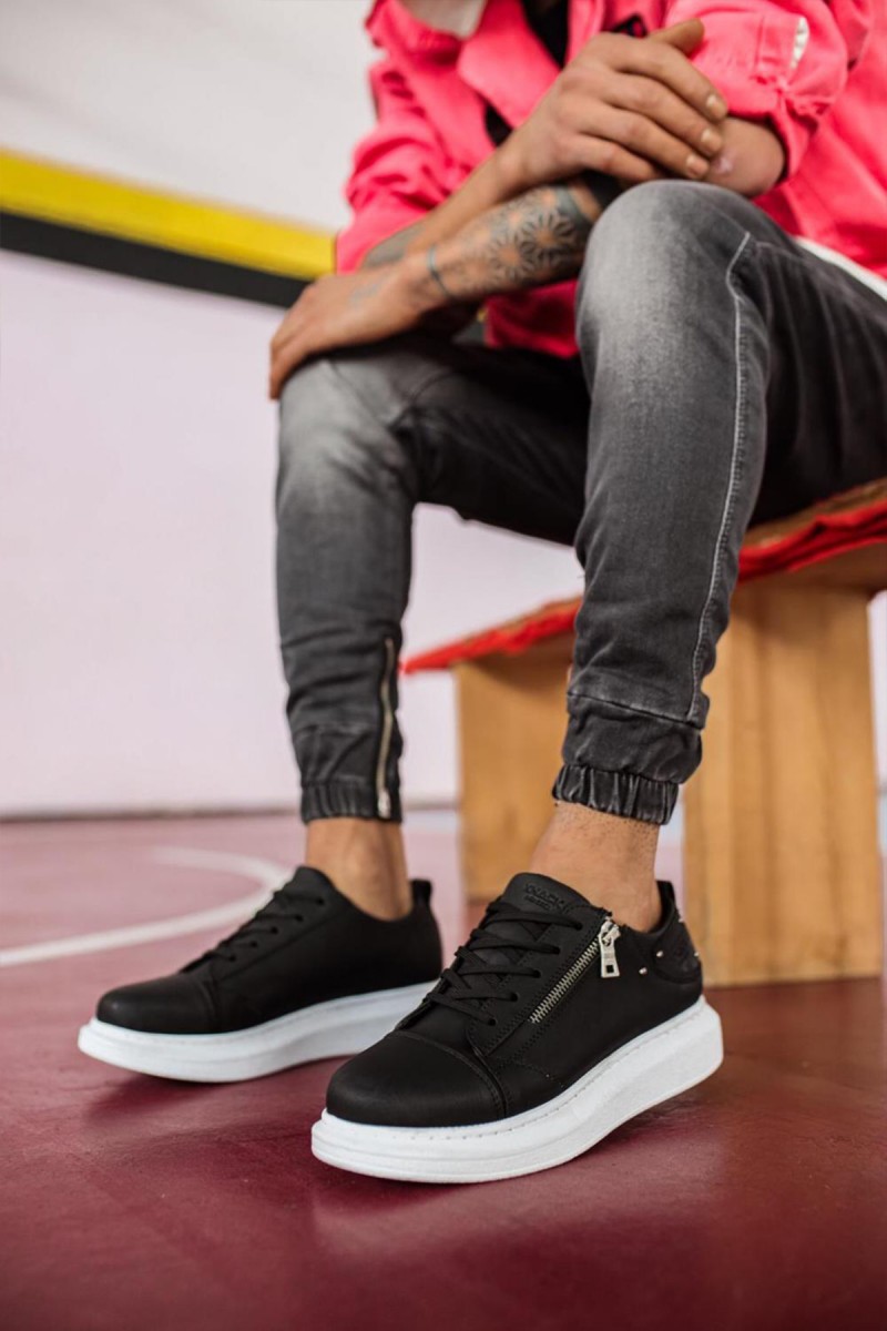 Mens Sneakers - Black White - 555