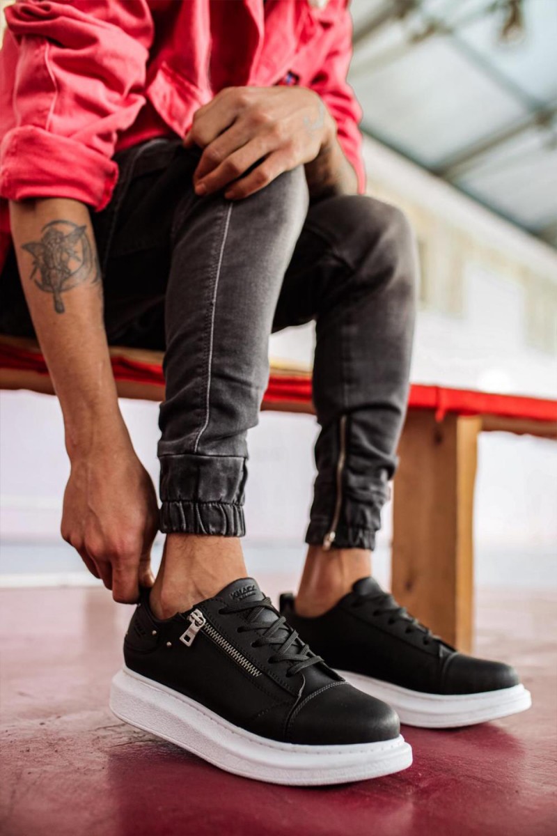Mens Sneakers - Black White - 555