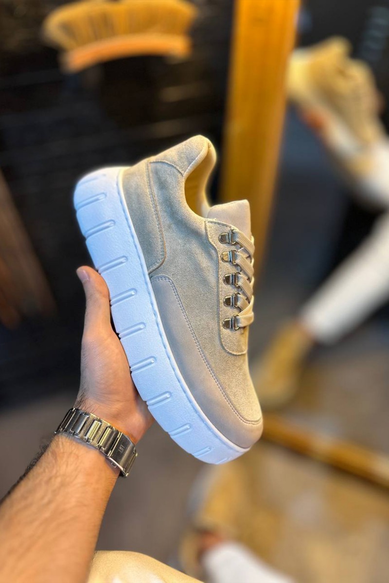 Mens Sneakers - Beige Suede - 600