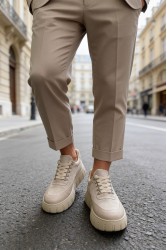 Mens Sneakers - Beige Suede - 600