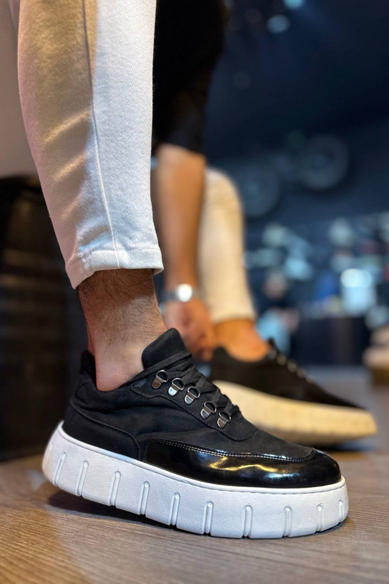 Mens Sneakers - Black White - 600