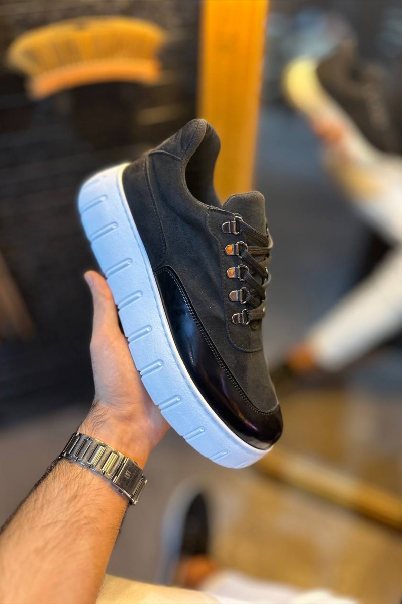 Mens Sneakers - Black White - 600