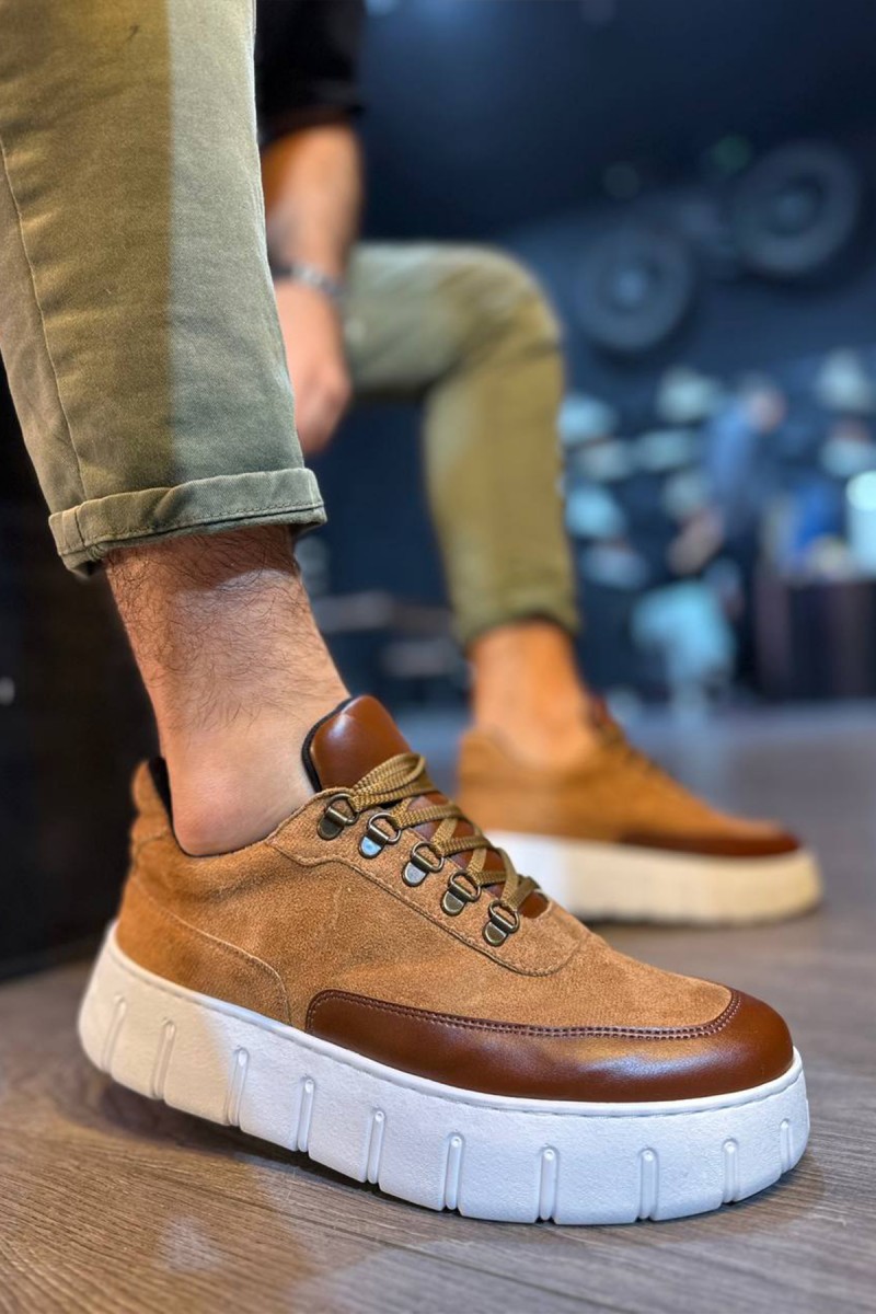 Mens Sneakers - Tan Suede - 600