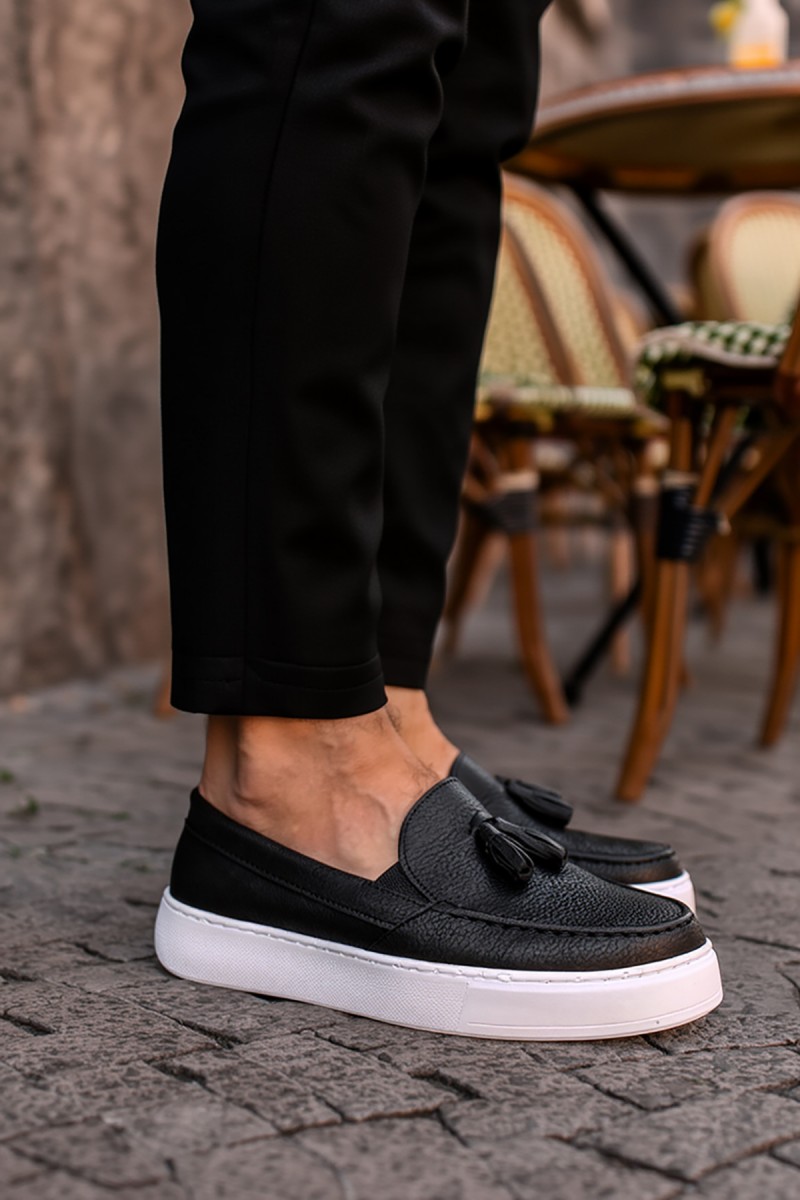 Mens Sneakers - Black White - 717