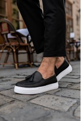 Mens Sneakers - Black White - 717