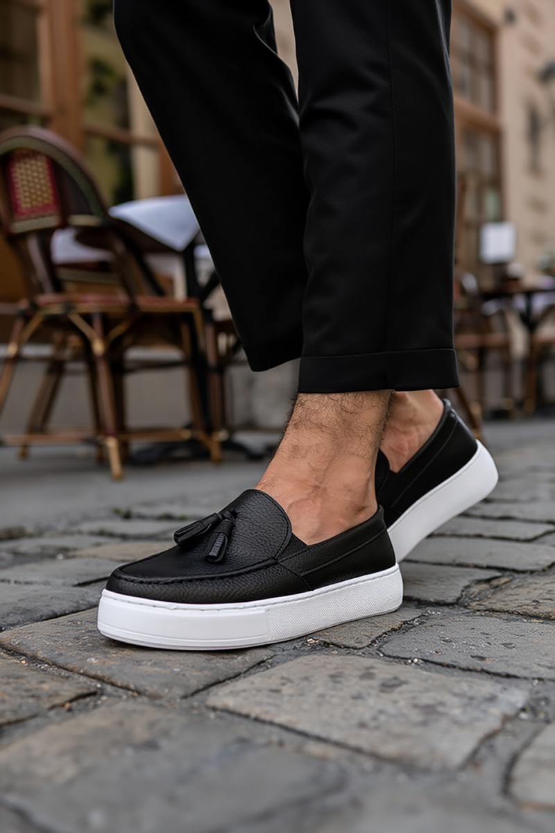 Mens Sneakers - Black White - 717