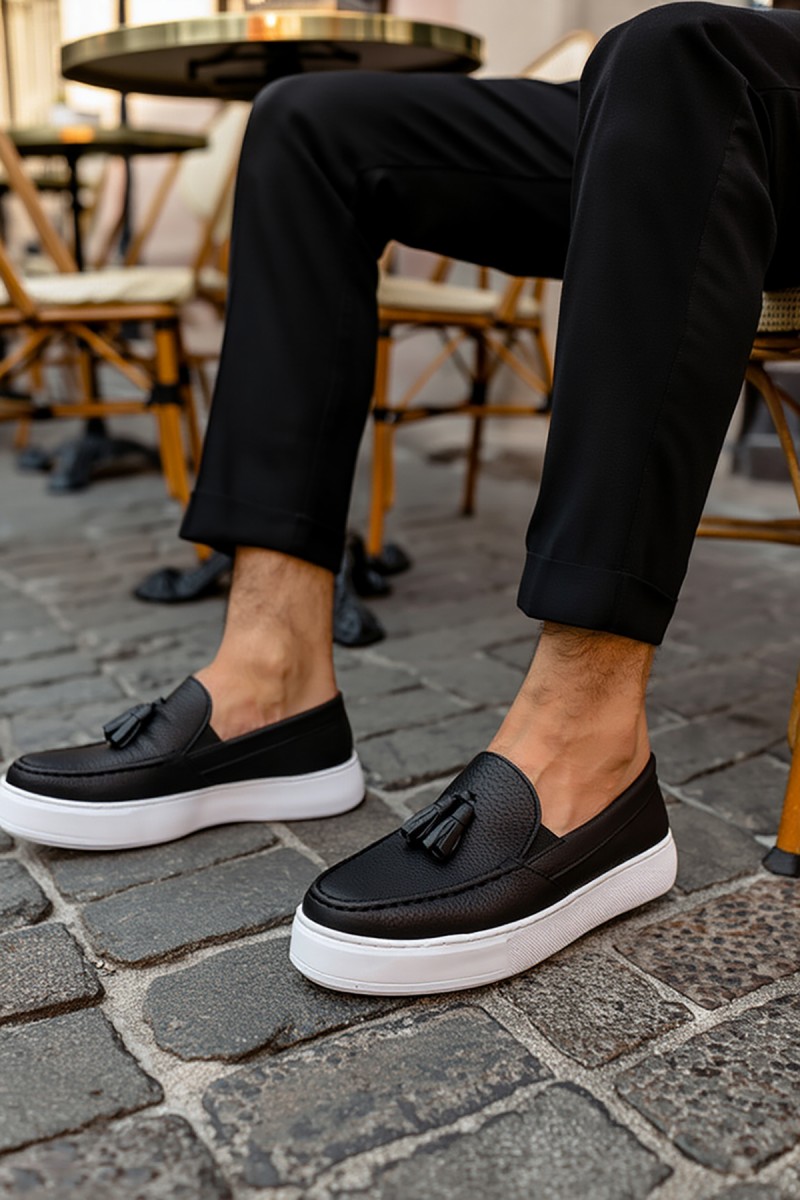 Mens Sneakers - Black White - 717
