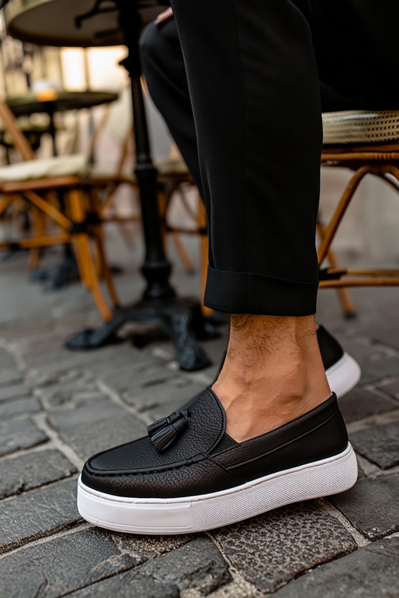 Mens Sneakers - Black White - 717