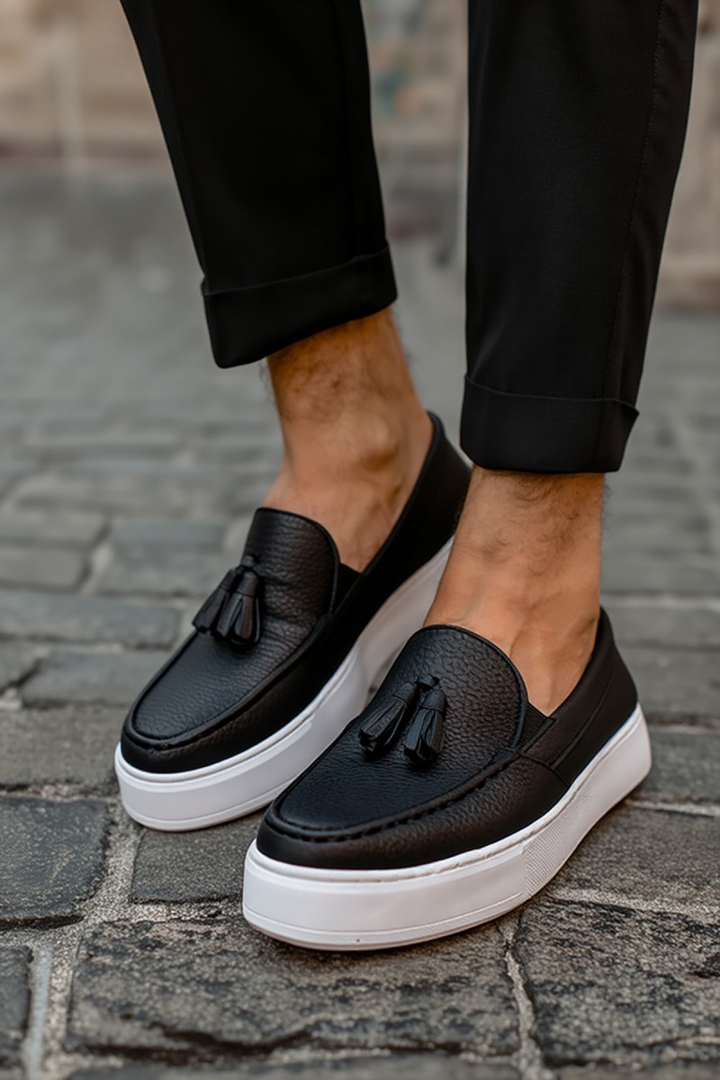 Mens Sneakers - Black White - 717