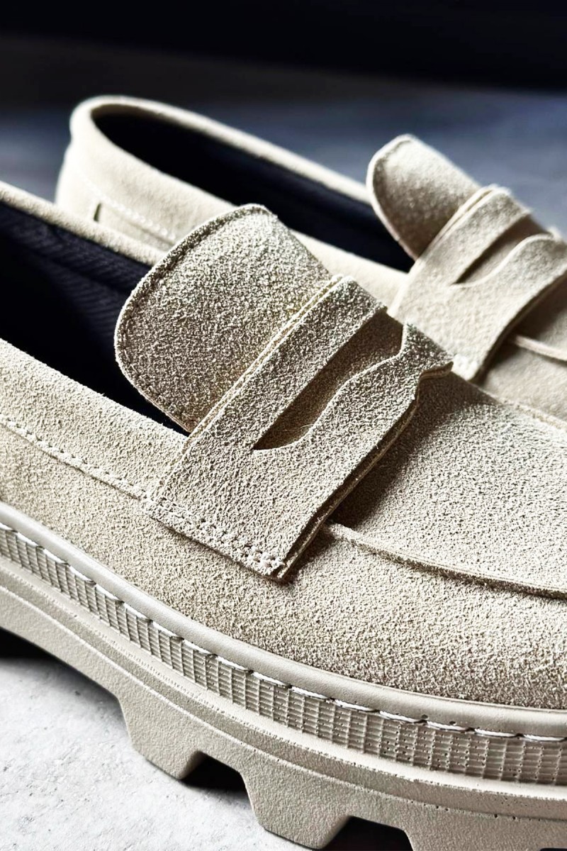 Mens Loafer - Beige Suede - 779