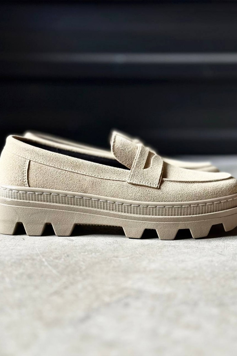 Mens Loafer - Beige Suede - 779