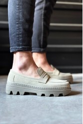 Mens Loafer - Beige Suede - 779
