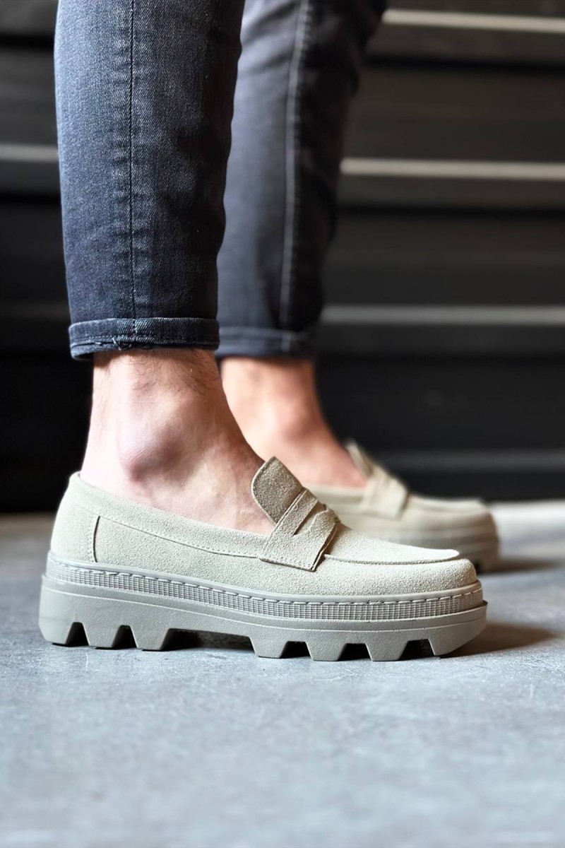 Mens Loafer - Beige Suede - 779