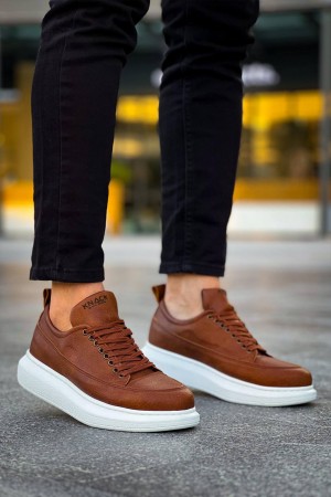Mens Sneakers - Tan White - 814