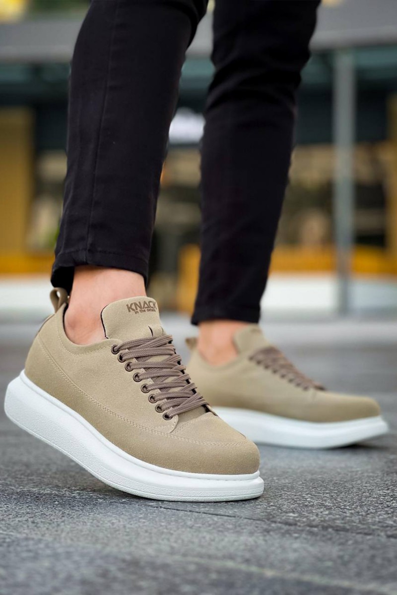 Mens Sneakers - Beige Suede - 814